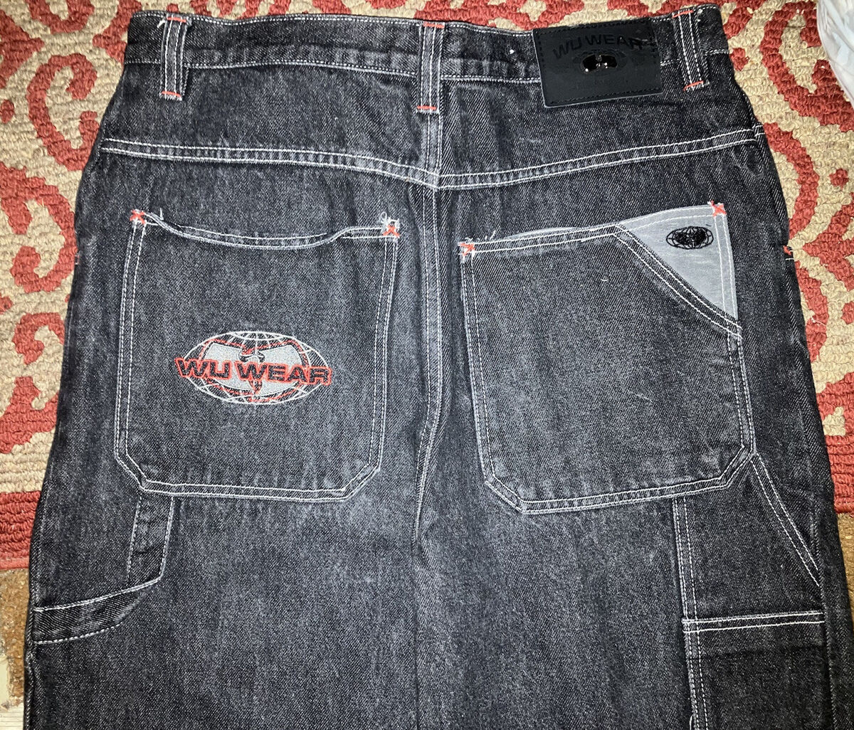 VTG Wu Wear Mens 34x32 Wu Tang Clan Baggy Wide Leg Denim VTG Wu Wear Mens 34x32 Wu Tang Clan Baggy Wide Leg Denim