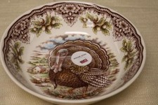 THE VICTORIAN ENGLISH POTTERY HARVEST THANKSGIVING TURKEY SOUP CEREAL BOWL