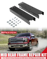 2pcs Long Bed Rear Frame Section for 1999-2014 Chevy Silverado & GMC Sierra 1500