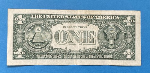January 26, 1974 $1 One Dollar Bill Fancy Serial Number Birthday Note, - Picture 3 of 5