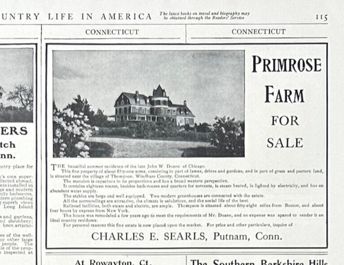 1907 Real Estate Ad Primrose Farm Thompson Rock Ridge Greenwich CT Richmond Hill - Picture 2 of 7