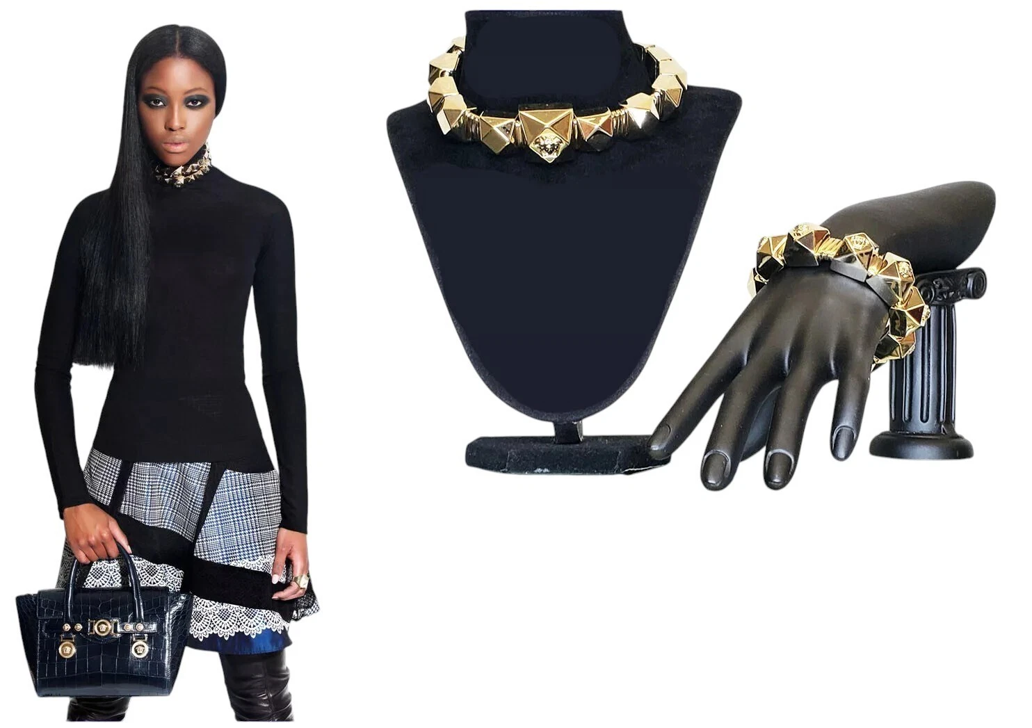 Collana e Bracciale Pre Autunno 2012 L# 3 Nuovi Versace Placcato Oro 24K*