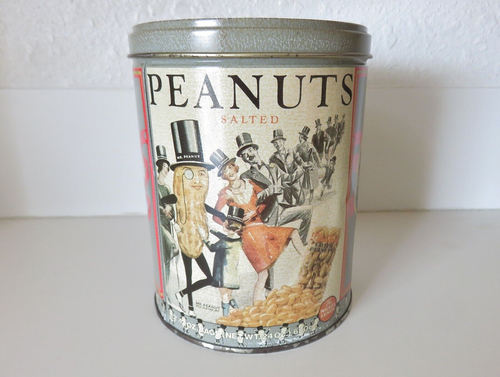 Almuerzo vacío vintage 1989 Mr. Peanut Planters marca Peanuts TIN The Nickel - Imagen 3 de 10