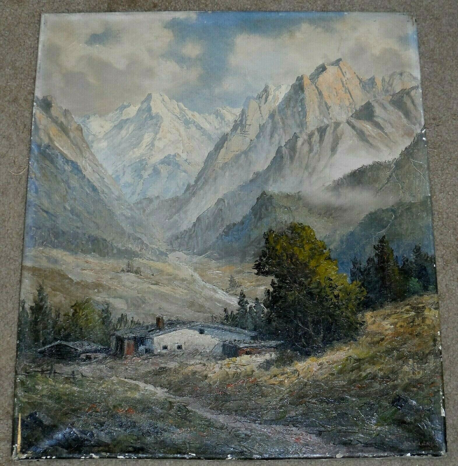 ADOLF WEGENER SIGNED ORIGINAL OIL PAINTING OF MOUNTAIN LANDSCAPE | eBay