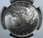 1922 BU U.S. Peace Silver Dollar NGC Brilliant Unc w Original Bag Fragment #3