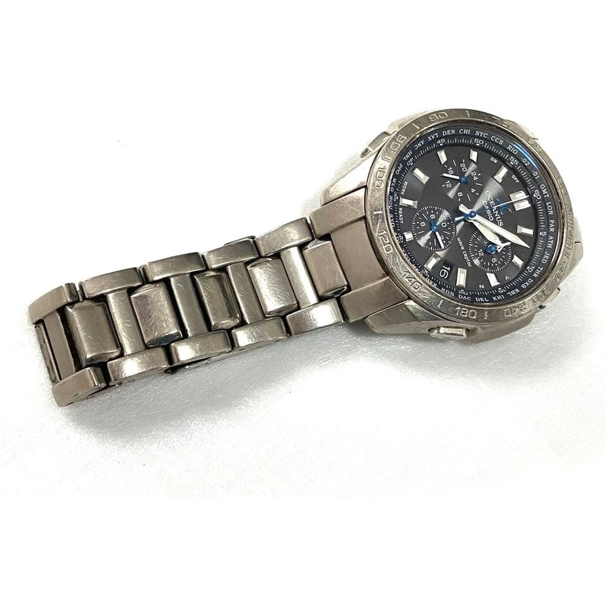 Reloj Casio Oceanus OCW-600 Titanio Radiocontrolado Resistente Solar Cronógrafo
