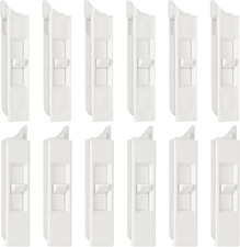 Window Tilt Latch Pairs White Snap-In Spring Loaded Locks, 12Pcs