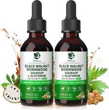 2 Pack Parasite Cleanse Detox Worm Soursop Black Walnut, Tincture Wormwood