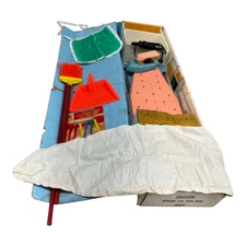 Vintage Nassau Childs Ironing Board Set Working Iron Broom Dustpan Org Box 1950s