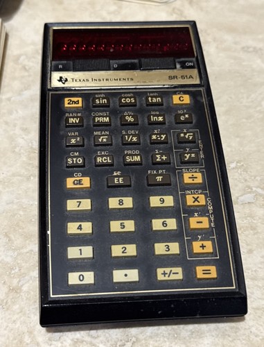 Texas Instruments SR-51A Super Side Rule Calcolatrice con Adattatore AC Custodia Manuale - Foto 3 di 8