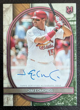 JIM EDMONDS 2025 Topps Museum Collection Autographs Pink Sapphire AA-JE #/99