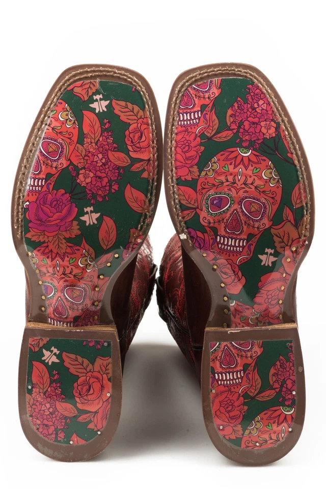 Женские красные кожаные ковбойские сапоги Mon Cherry Tin Haul - Изображение 2 из 3