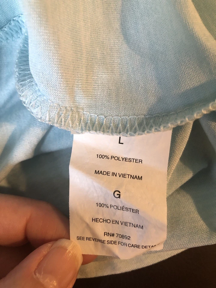 Layer8 Women’s Workout Qwick Dry Shirt Color Light Blue Size Large - Image 4 of 4