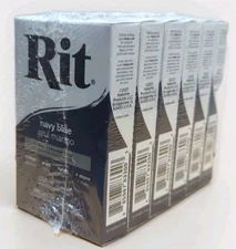 Rit All-Purpose Powder Dye, Navy Blue, 1.125 oz Lot of 6