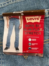 Levi's Boys Youth Jeans 16 511 Slim Flex Stretch Denim Blue Jeans Size 16