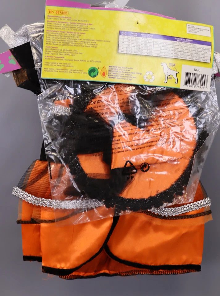 Rubie's Halloween Clásicos Bruja Mascota Disfraz Vestido y Sombrero, Pequeño, Naranja Foto 4 de 4