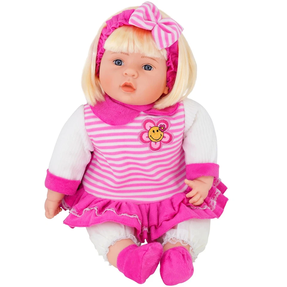 24" Large Baby Doll Girl Chubby Lifelike Soft Body Toy Sounds & Hair BiBi Doll