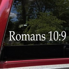 Romans 10:9 Bible Verse Vinyl Decal Christian Scripture Reference Jesus Saves