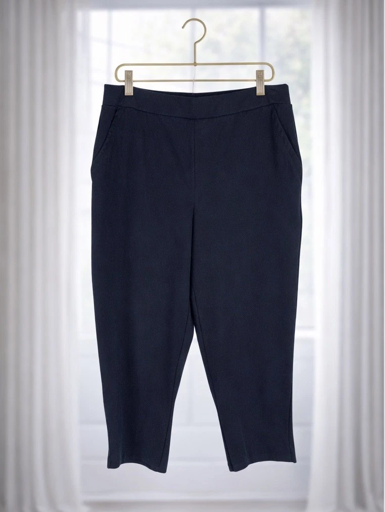 As Is Susan Graver Regular Status Stretch Ponte Knit Crop Pants