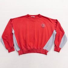 Vintage FUBU Sweatshirt XL Made in USA Red Colorblock Hip Hop 90s