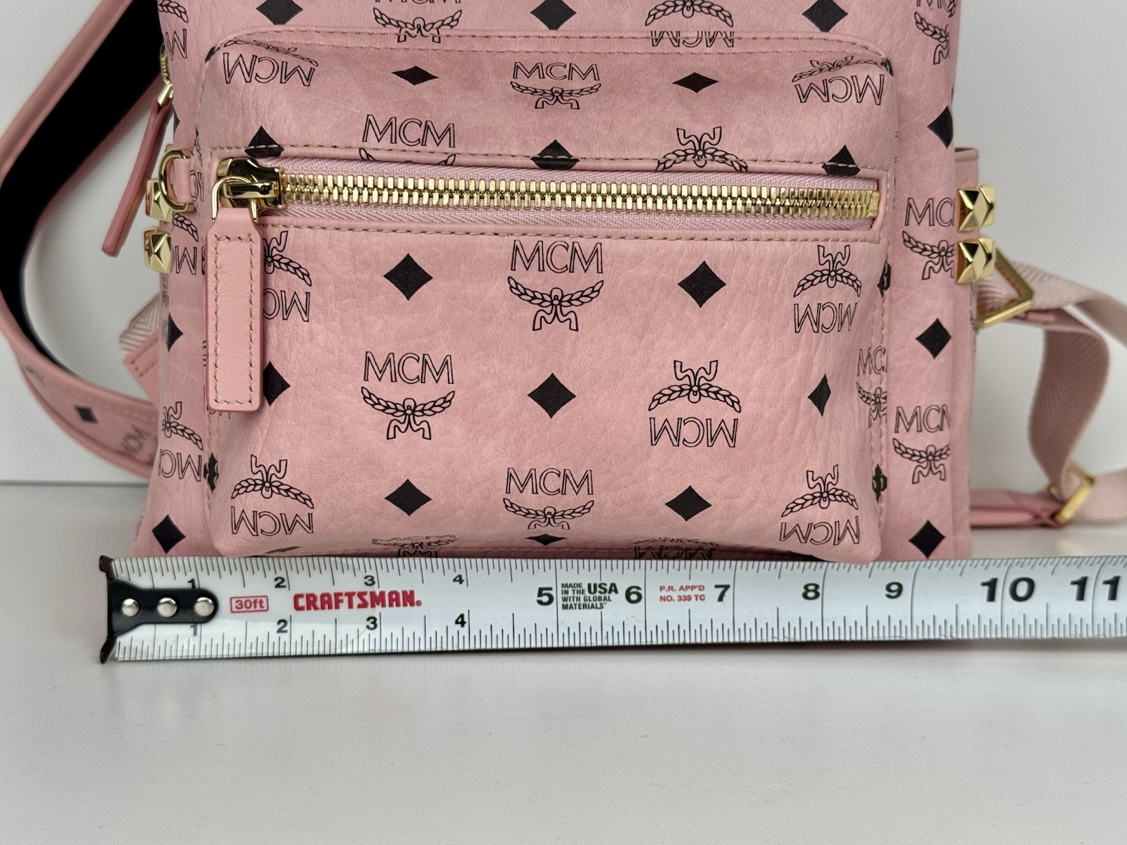 MCM Stark Side Stud Small Backpack Pink Visetos M… - image 12