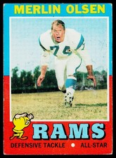 Merlin Olsen, 1971 Topps, #125, Los Angeles Rams,