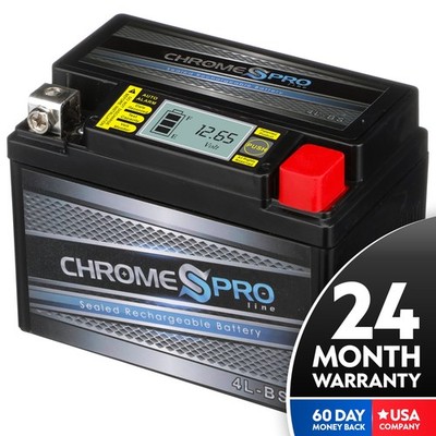 Chrome Pro Battery YTX4L-BS iGel Powersports Battery 3Ah 50 CCA 24-Mo Warranty