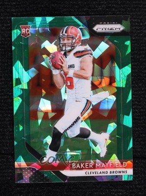 2018 Panini Prizm Green Crystals 47/75 Baker Mayfield #201 Rookie RC 13c1