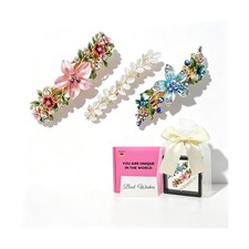 Flower Hair Clips for Women,3 Pcs Vintage Rhinestone Barrettes,... FAST USA SHIP