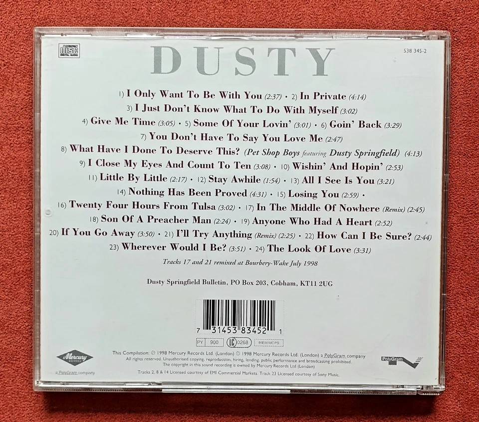 DUSTY -  The Very Best Of Dusty Springfield CD von 1998 mit 24 Titeln wie Neu - Bild 3 von 4