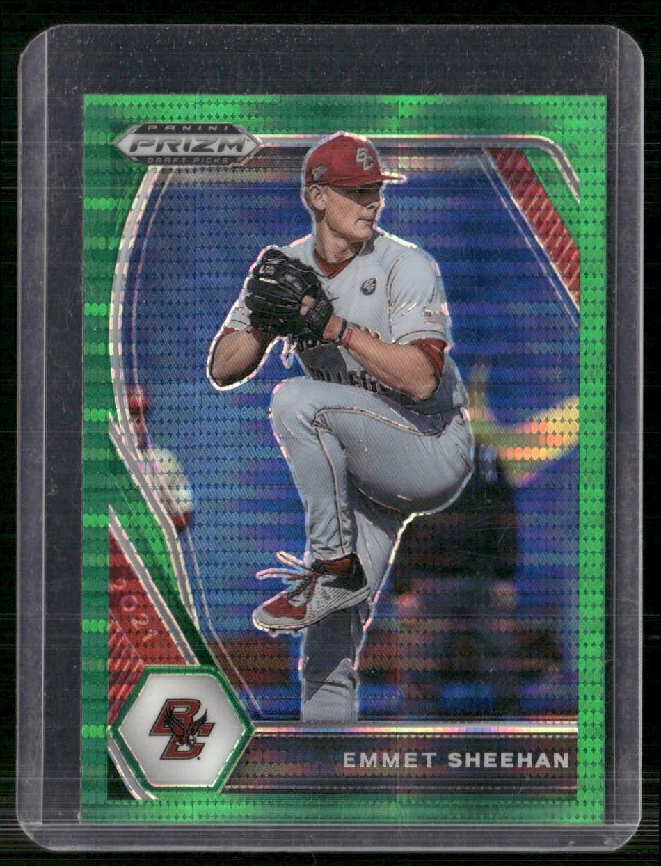 2021 Panini Prizm Draft Picks #PDP192 Emmet Sheehan Green Pulsar Prizm