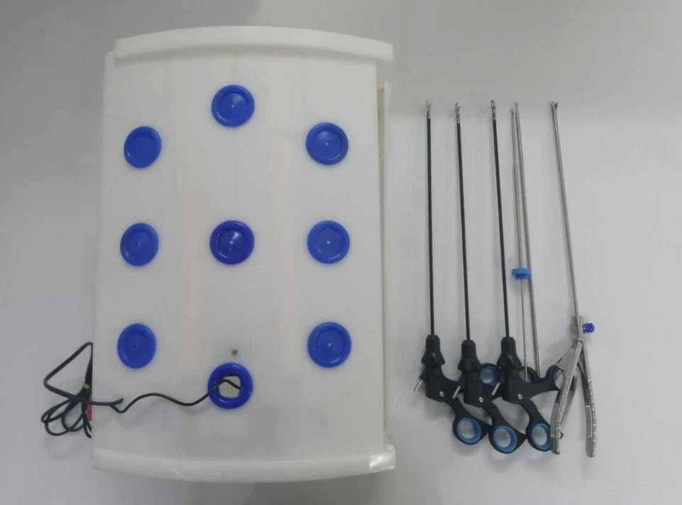 Simulador laparoscópico endo entrenador caja de entrenamiento conjunto de instrumentos de sutura quirúrgica Foto 3 de 4