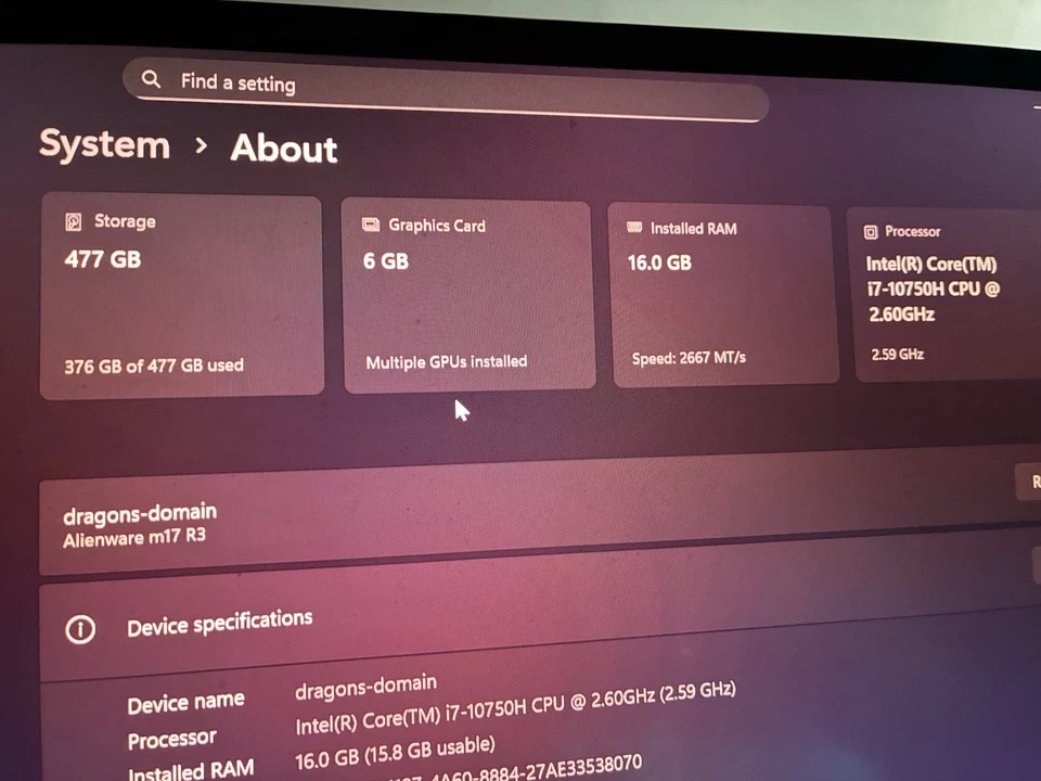Portátil Alienware i7 Foto 4 de 4