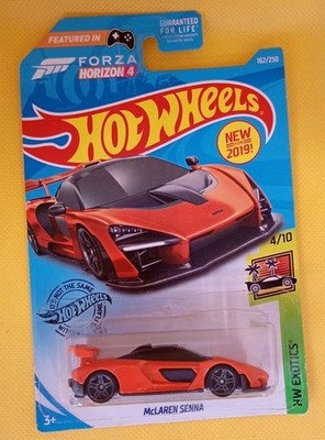 Hot Wheels McLaren Senna NIB Orange Car 2017 Long Card Exotics Forza Horizon 4