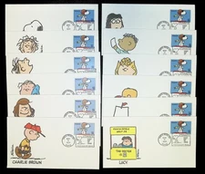 US FDC # 3507 34c Charles M. Schulz, Peanuts Fleetwood 12 FDC's  2001, 9Q1689