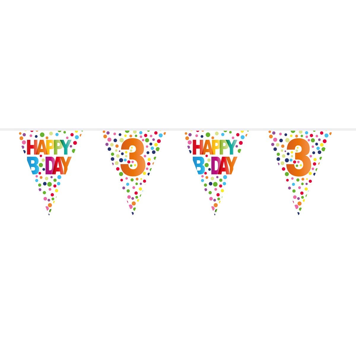 Folat 27103 2nd Birthday Happy Bday Dots Bunting Garland-10 m Multi Colors 2890₽