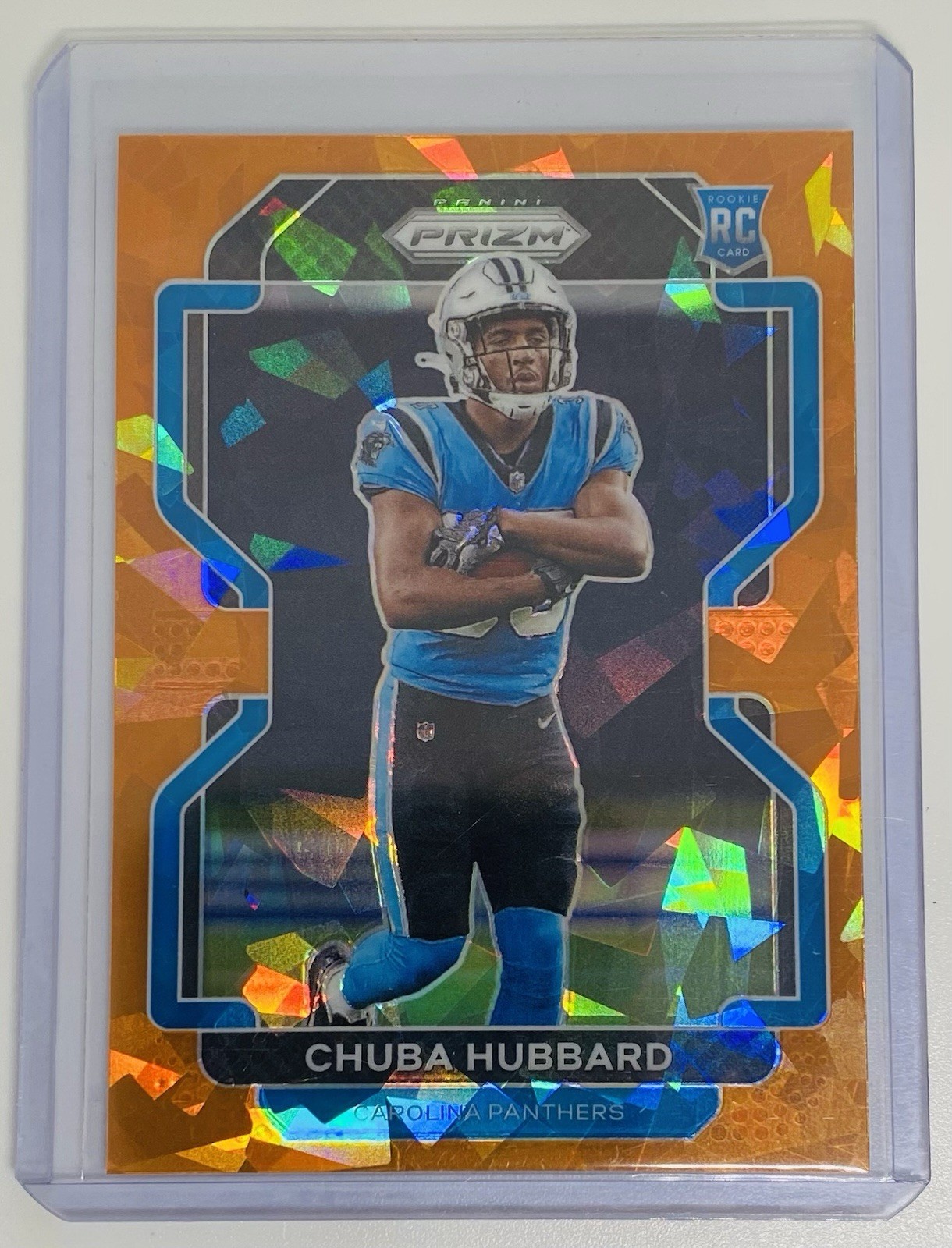 2021 Panini Prizm - Rookie Chuba Hubbard #355 Orange Ice Prizm (RC)