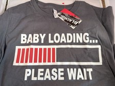 Camisa Baby Loading Please Wait Mujeres Embarazadas Baby Shower Bebé Muñeca Camiseta Regalo (L)
