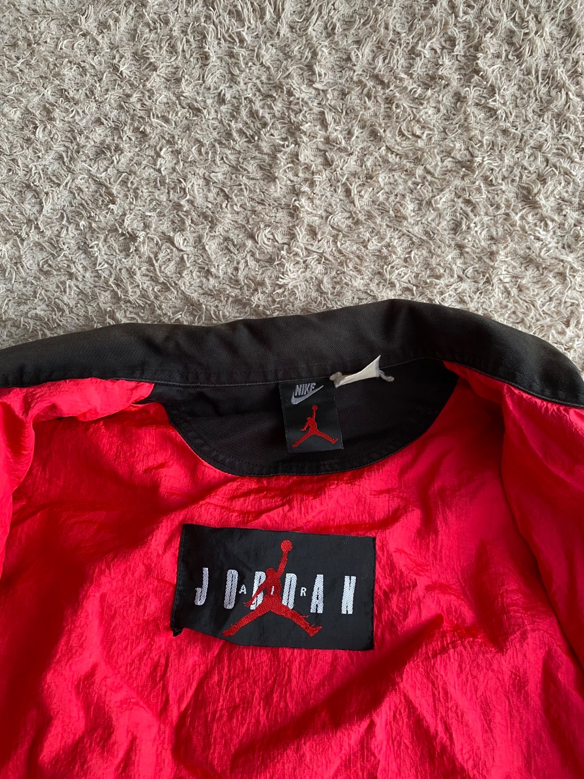 Vintage 1991 Nike Air Jordan 6 Infrared OG Black Denim Jacket XL Rare thumbnail 7
