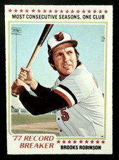 Brooks Robinson Record Breaker Orioles 1978 O-Pee-Chee OPC Baseball Card #239 NM