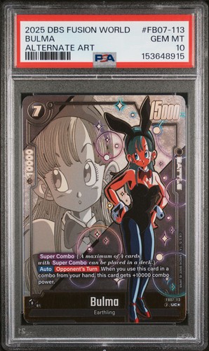 2025 DRAGON BALL SUPER CARD GAME FUSION WORLD WISH FOR SHENRON BULMA PSA 10
