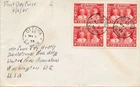 Canada King & Queen 3c Block of 4  used on FDC cover  1935