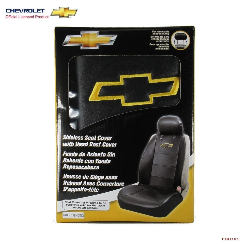 Brand New Chevrolet Chevy Bowtie Logo Car Truck SUV Front Sideless Seat Cover Foto 3 de 4