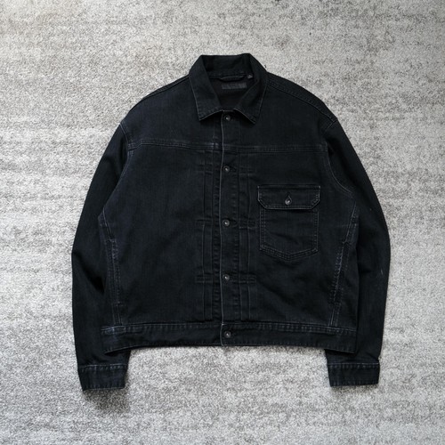 Uniqlo 1st Type Black Denim Workwear Trucker Jacket Size M Faded Black Casual