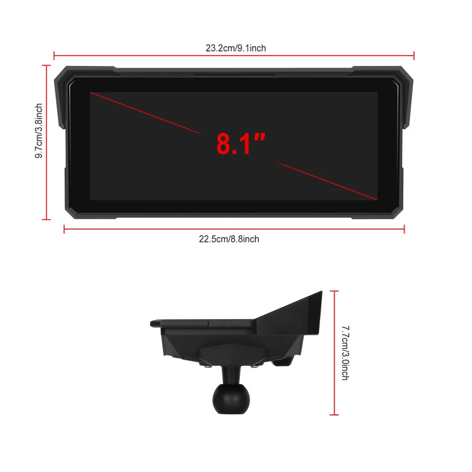 8.1" Wasserdicht Motorrad Apple CarPlay GPS Navi TouchScreen Navigator Autoradio - Bild 2 von 4