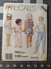 Easy McCall's 2500 Childs Size 2 Sleeveless Top, Pants & Shorts Uncut 1980s