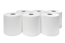 6 x Handtuchrollen geeignet für Cosmos Sensor Spender 2 lagig Zellstoff 140 m