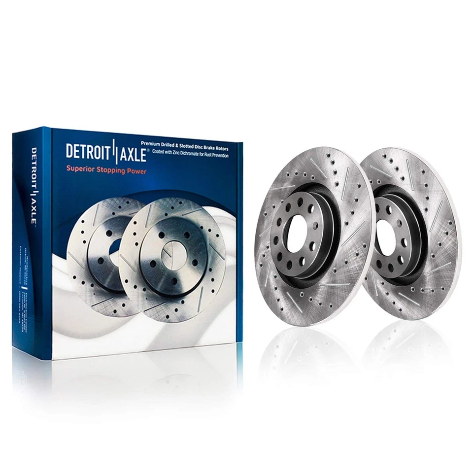 Pastillas de freno de rotores perforados delanteros y traseros de 10 piezas para Volkswagen Passat 2015 2016-2021 Foto 4 de 4