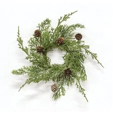 NEW FARMHOUSE WESTERN CEDAR Candle Ring Pine Cones Christmas 3.5" x 10-12" W