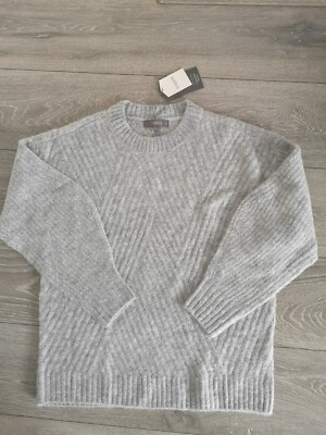 Oasis hellgrau gestrickter Pullover Größe M/UK 12